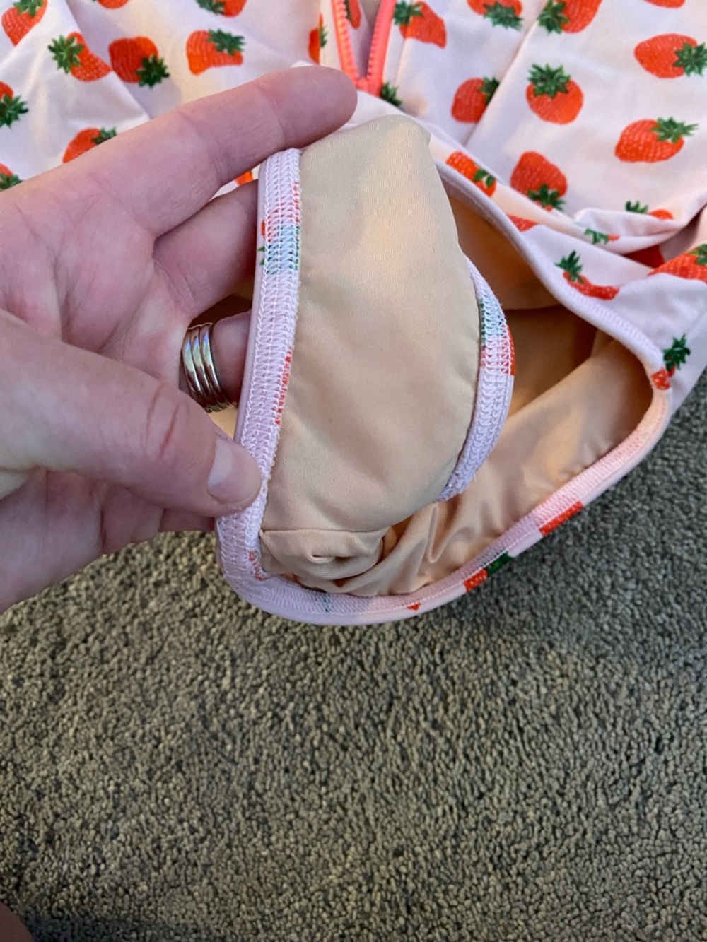 Crewcuts Pink Strawberry Zip Front Rash Guard - Picture 3 of 4